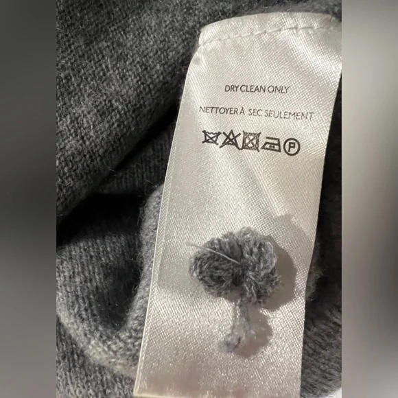 Pilcro Alani 100% Cashmere Mock-Neck Sweater Grey Medium - Picture 9 of 12